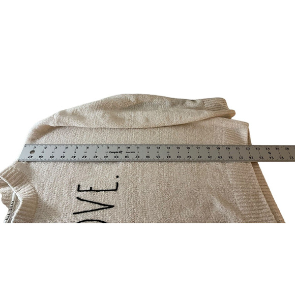 Rae Dunn Women's Medium Ivory Cream Sweater Long Sleeve LOVE - Picture 6 of 11